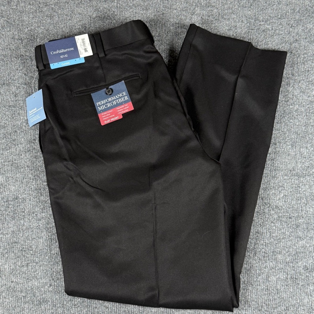 Mens Classic Dress Pants Tag 46x32 36x32 Performance Microfiber Sorbtek‎ UVA